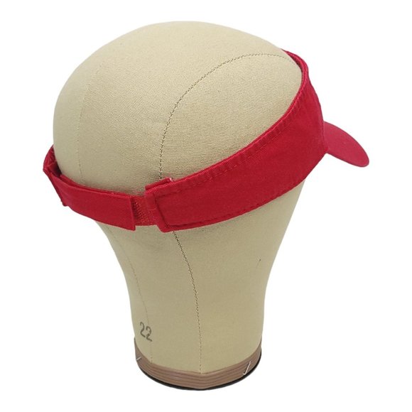 Port And Co TC Monogram Initials Strapback Visor Tennis Golf Hat Red - Picture 9 of 11